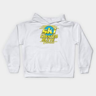 Crested Butte Colorado 80s ski logo Kids Hoodie